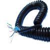 ACFFVBW Coiled Extension Cord, 10 Cores Double Shielded Network Spiral Cable 20AWG Stretch 1 Meter to 15 Meters(Stretch 12 Meter) view 2
