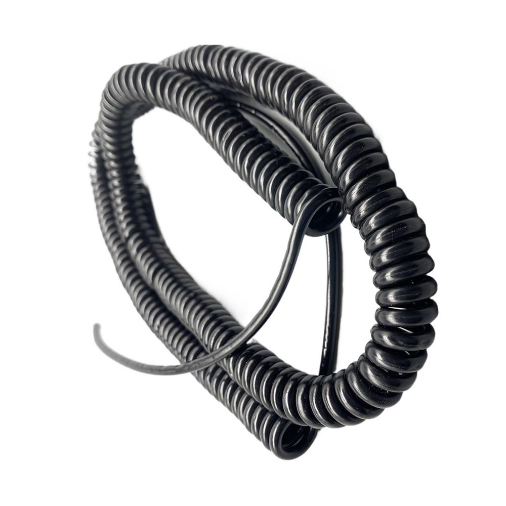 ACFFVBW Coiled Extension Cord, 2 Cores Wavy Spring Shrinkable Cable 18AWG 20AWG 24AWG Pure Copper Cord Elastic Telescopic Power Extension(0.75mm2 18awg,Stretch 1.25 Meters)