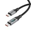 JianHan USB C to USB C Cable 100W with Real Time LED Display PD Fast Charging USB C Cable Braided 3.3ft for iPhone 16/15/15 Pro/15 Plus/15 Pro Max,iPad Air Pro,MacBook Pro,Galaxy S24/S24+/S23 (Grey) view 1