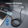 JianHan USB C to USB C Cable 100W with Real Time LED Display PD Fast Charging USB C Cable Braided 3.3ft for iPhone 16/15/15 Pro/15 Plus/15 Pro Max,iPad Air Pro,MacBook Pro,Galaxy S24/S24+/S23 (Grey) view 2