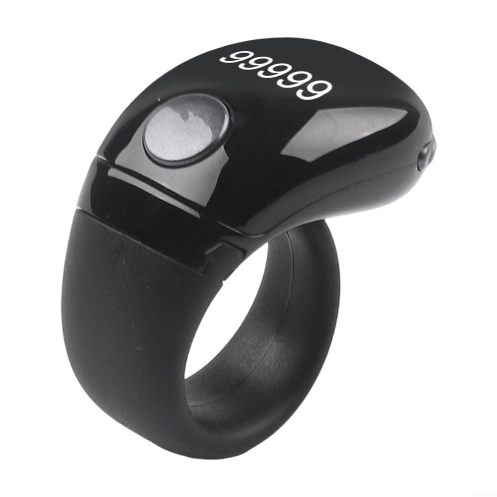 Ring Counter Finger, Adjustable Size Digital Display Smart Ring With Display Type-C Charging Electronic Counter Alarm Clock Clicker Ring, 18/20/22mm(Black)