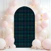 6.6FT Wedding Arch Backdrop Cover Tartan Seamless Blue Black Green Red Gold Plaid Spandex Fitted Fabric Round Top Stretchy Stand Covers for Baby Shower Birthday Party Decoration view 4