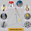 ERoomQ Tripod Confined Space Rescue Tripod Confined Space Tripod Heavy Duty Aluminum for Deep Well/Sewerage/Flue, Adjustable Height Lifting Rescue Equipment, Retractab(1800lbs(82ft Winch) view 3