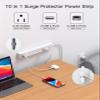 2 Pack Power Strip, 12FT Long Extension Cord, Surge Protector with 6 Outlets and 4 USB Ports (2 USB C), Flat Plug Overload Protection, Extension Cord 10+ ft, Wall Mount for Home Office Dorm College view 2