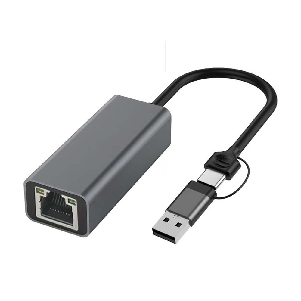 USB Type-C to Ethernet Adapter, Aluminum Alloy, 1000M Gigabit Network Card, Plug and Play, No Driver Required, Compatible with Switch, Mobile, Laptop, TV Box