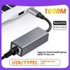 USB Type-C to Ethernet Adapter, Aluminum Alloy, 1000M Gigabit Network Card, Plug and Play, No Driver Required, Compatible with Switch, Mobile, Laptop, TV Box view 3
