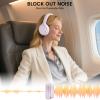 USB C Wired Over-Ear Headphones with Microphone, Volume Control, Share Port, and Adjustable Headband Foldable Stereo Headset for Adult/Teens for iPhone 16, Samsung, Laptop, Gaming, Travel view 2