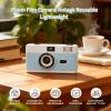 BONKZEBU 35mm Film Camera Vintage Reusable Lightweight Built in Flash 28MM F8 Lens 1120s Shutter Speed for Photography Enthusiasts Travelers Analog Hobbyists (Blue White) view 2
