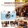 BONKZEBU 35mm Film Camera Vintage Reusable Lightweight Built in Flash 28MM F8 Lens 1120s Shutter Speed for Photography Enthusiasts Travelers Analog Hobbyists (Blue White) view 4