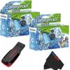 Fujifilm QuickSnap Waterproof 35mm Single Use Camera with Sandisk 32 GB USB Flash Drive and PixiBytes Microfiber Cleaning Cloth... (2 Camera + USB) view 1