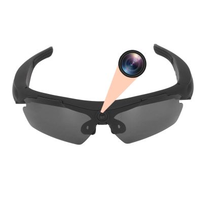 Tangxi Smart Video Glasses with Camera, 1080P HD Camera Glasses Wearable Sunglasses, Audio and Video Recording, for Outdoor Sports, Cycling, Driving, Hiking (Black)