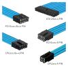 NCK1 Series PSU Extension Cable Kit, Solid Color Cable Solid Combo 300mm ATX24 Pin PCI-E 8Pin 8Pin with Combs(Kit B,Sky Blue) view 3