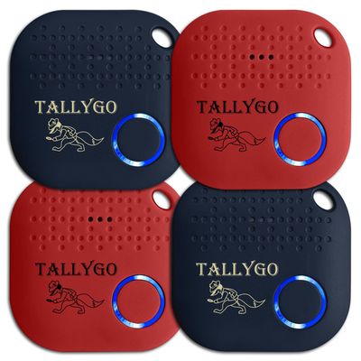 Bluetooth Item Finder (iOS and Android Compatible) - Key Finder, Item Locator, Phone Finder, Wallet, Purse, Backpack, Tools, Extra Batteries, Inventory List, (TG_Tracker Blue-Red 4-Pack)