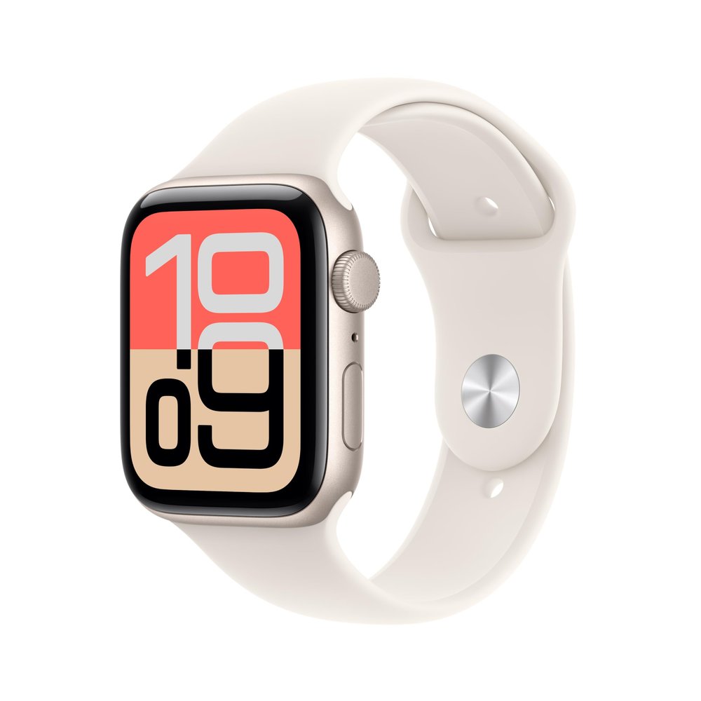 Apple Watch SE 3 [GPS 44mm] Smartwatch with Starlight Aluminum Case with Starlight Sport Band - S/M. Fitness and Sleep Trackers, Heart Rate Monitor, Always-On Display, Water Resistant