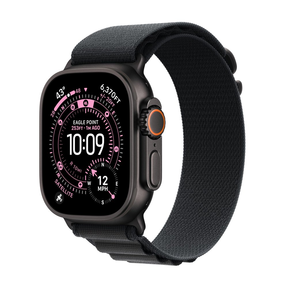 Apple Watch Ultra 3 [GPS + Cellular 49mm] Running & Multisport Smartwatch w/Rugged Titanium Case w/Black Alpine Loop - S. Satellite Communications, Advanced Health & Fitness Tracking