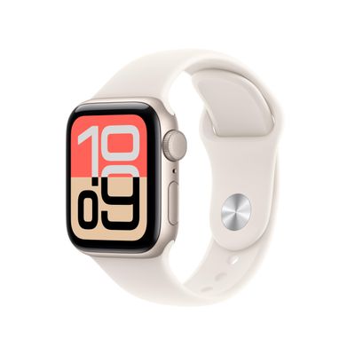 Apple Watch SE 3 [GPS 40mm] Smartwatch with Starlight Aluminum Case with Starlight Sport Band - M/L. Fitness and Sleep Trackers, Heart Rate Monitor, Always-On Display, Water Resistant