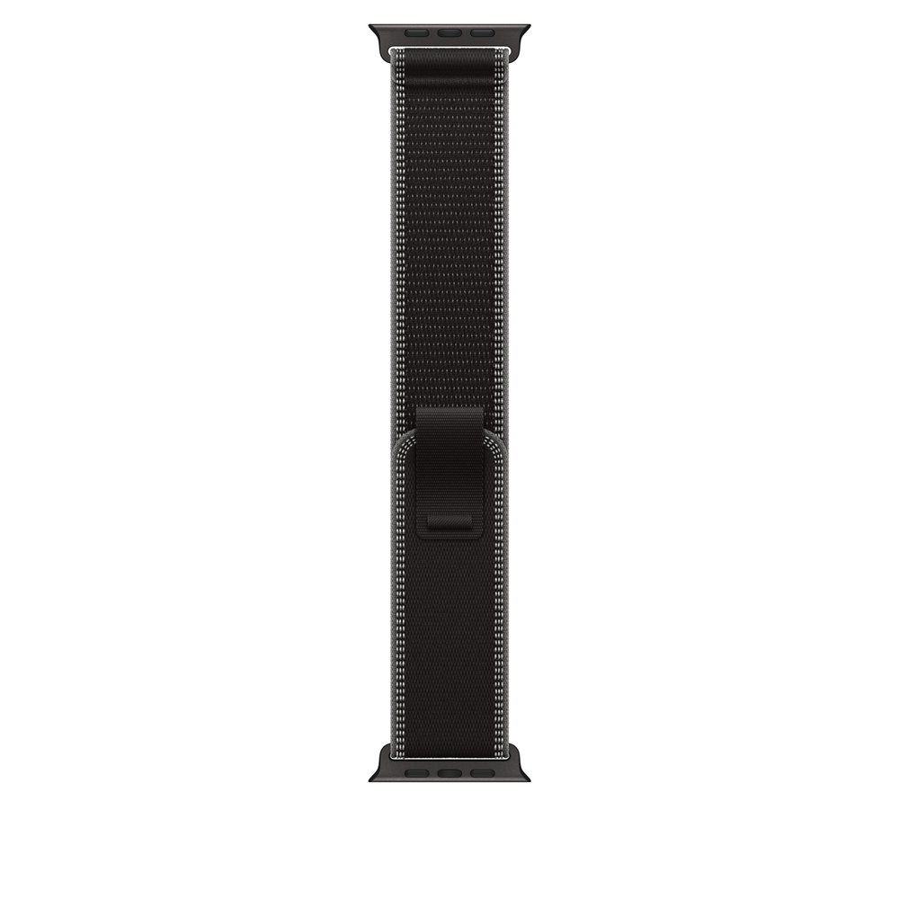 Apple Watch Band - Trail Loop - 49mm - Black/Charcoal - M/L - Black Titanium Finish