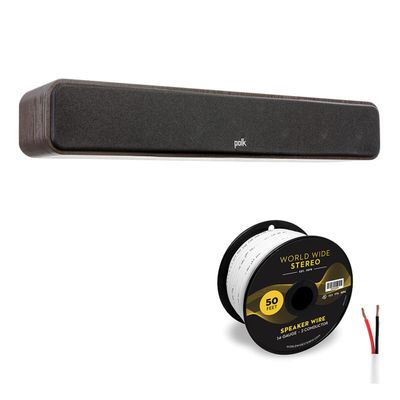 Polk Audio Signature Elite ES35 Center Channel Speaker Cable Bundle (Walnut)