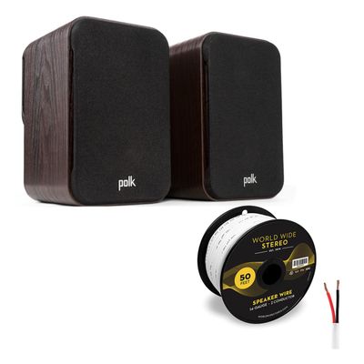 Polk Audio Signature Elite ES10 Surround Speakers Cable Bundle - (Walnut)