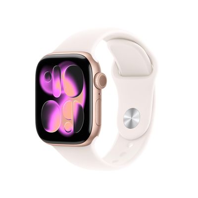 Apple Watch Series 11 [GPS 42mm] Smartwatch with Rose Gold Aluminum Case with Light Blush Sport Band - M/L. Sleep Score, Fitness Tracker, Health Monitoring, Always-On Display, Water Resistant