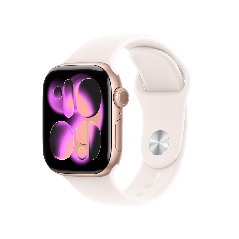 Apple Watch Series 11 [GPS 42mm] Smartwatch with Rose Gold Aluminum Case with Light Blush Sport Band - M/L. Sleep Score, Fitness Tracker, Health Monitoring, Always-On Display, Water Resistant