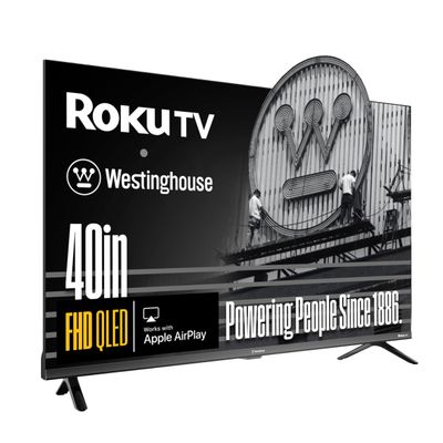 Westinghouse Roku TV - 40 Inch Smart TV, FHD QLED Television w/Dolby Digital+, Wi-Fi & Mobile App Connectivity, Flat Screen, Bluetooth, Compatible w/Apple AirPlay, Alexa, & Google Assistant