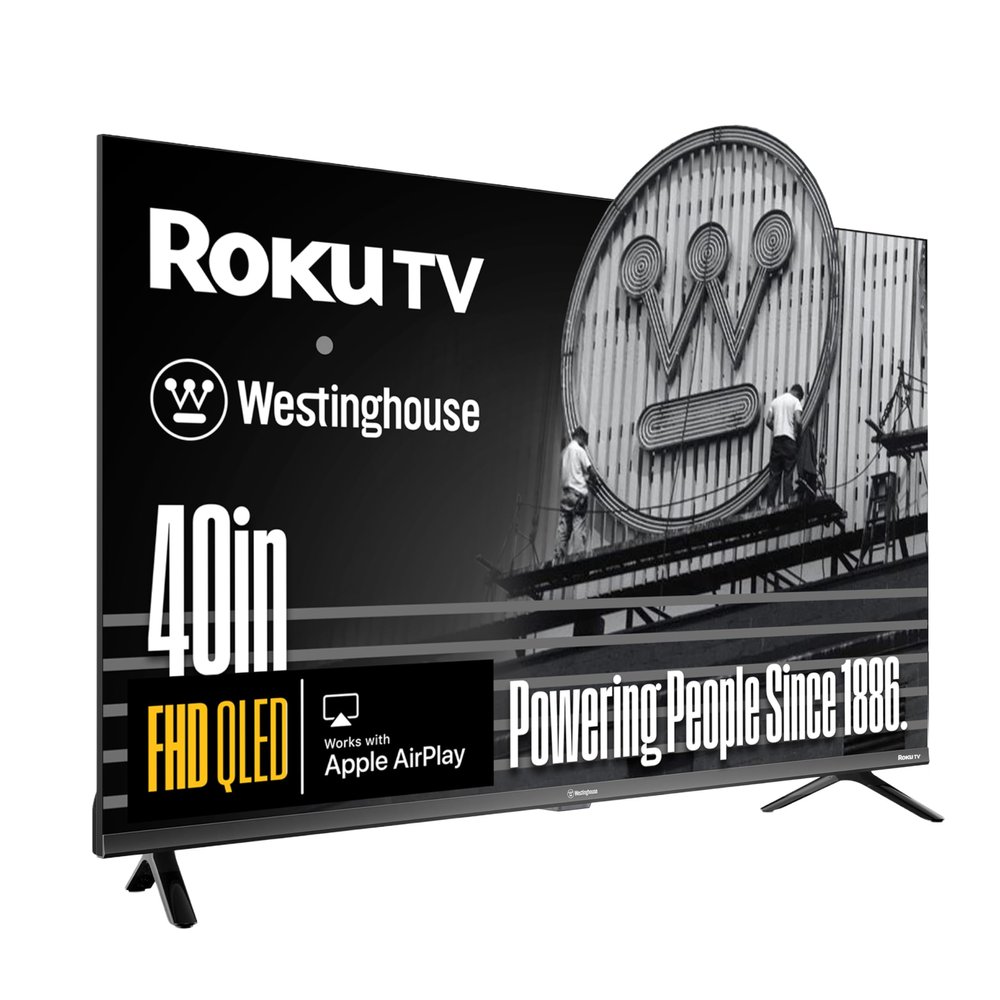 Westinghouse Roku TV - 40 Inch Smart TV, FHD QLED Television w/Dolby Digital+, Wi-Fi & Mobile App Connectivity, Flat Screen, Bluetooth, Compatible w/Apple AirPlay, Alexa, & Google Assistant