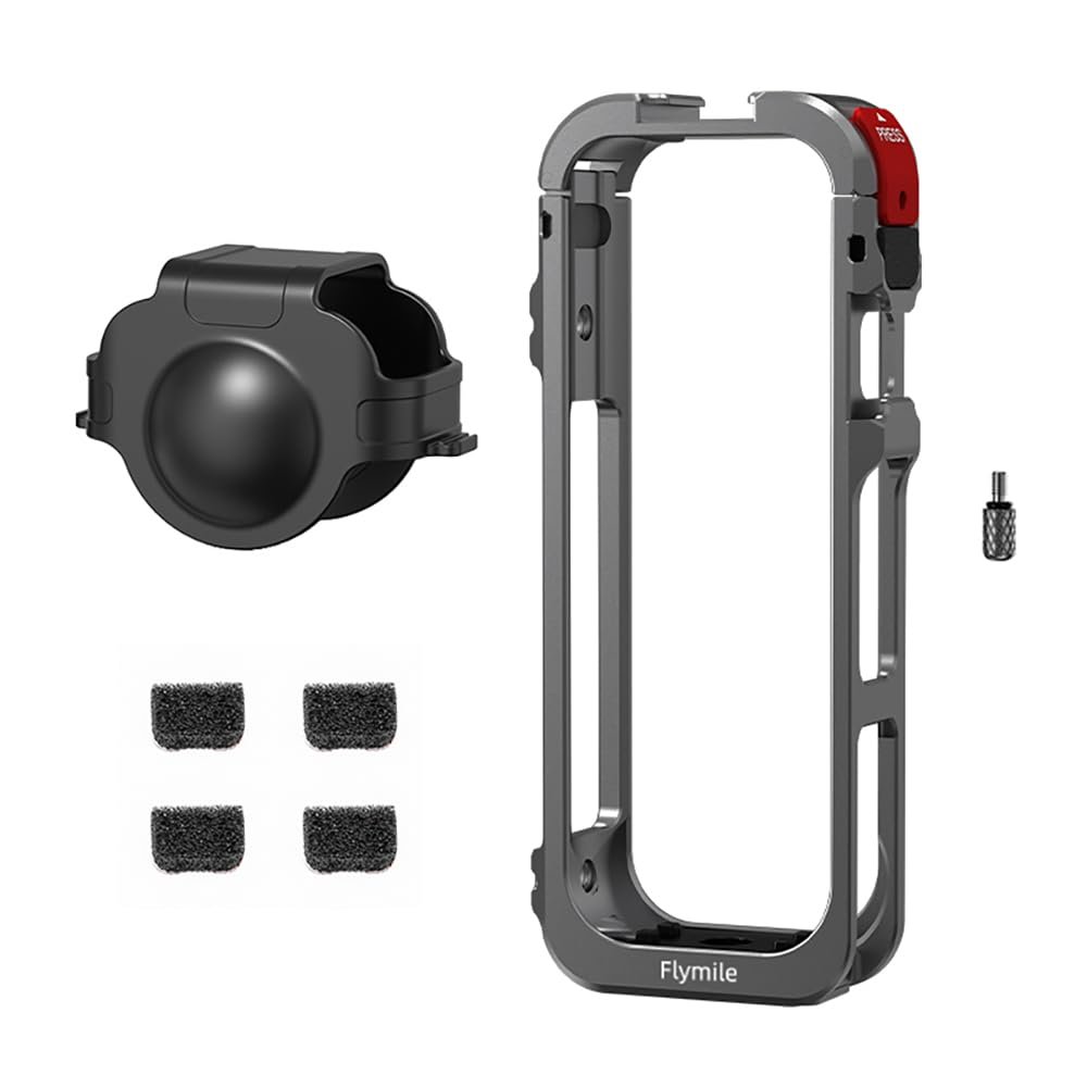 BTG Aluminum Case Camera Cage Metal Frame for Insta360 X5 Camera Accessories Protective Frame Housing with 1/4 Cold Shoe for Video Light Microphone