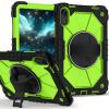 for Xiaomi Redmi Pad 2 11 inch 2025 Shockproof Heavy Duty Case Hybrid Silicone Cover with 360 Rotating Stand, Anti-Scratch Silicone PC Armor Adjustable Shoulder/Wrist Straps(Yellow Green) view 1