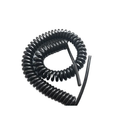 ACFFVBW Coiled Extension Cord, 2 Cores Black 24AWG Spiral Cable Stretchable Telescopic Power Cord 20AWG 17AWG 14AWG Spring Wire(2 Cores 20awg 2.5 Meters Straight)