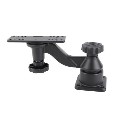 flexman 6Inch Fish Finder Chartplotter Mount, 360 Rotation Universal Heavy Duty Marine Grade Aluminum Horizontal Base Bent Swing Arm Mount