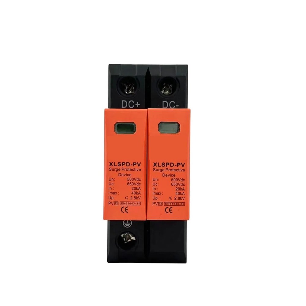 CE TUV PV 2P Solar PV Low Voltage Din Rail DC 500V 600V 800V 1000V 20KA-40KA Surge Arrester Lightning Protector SPD(2P 600V)