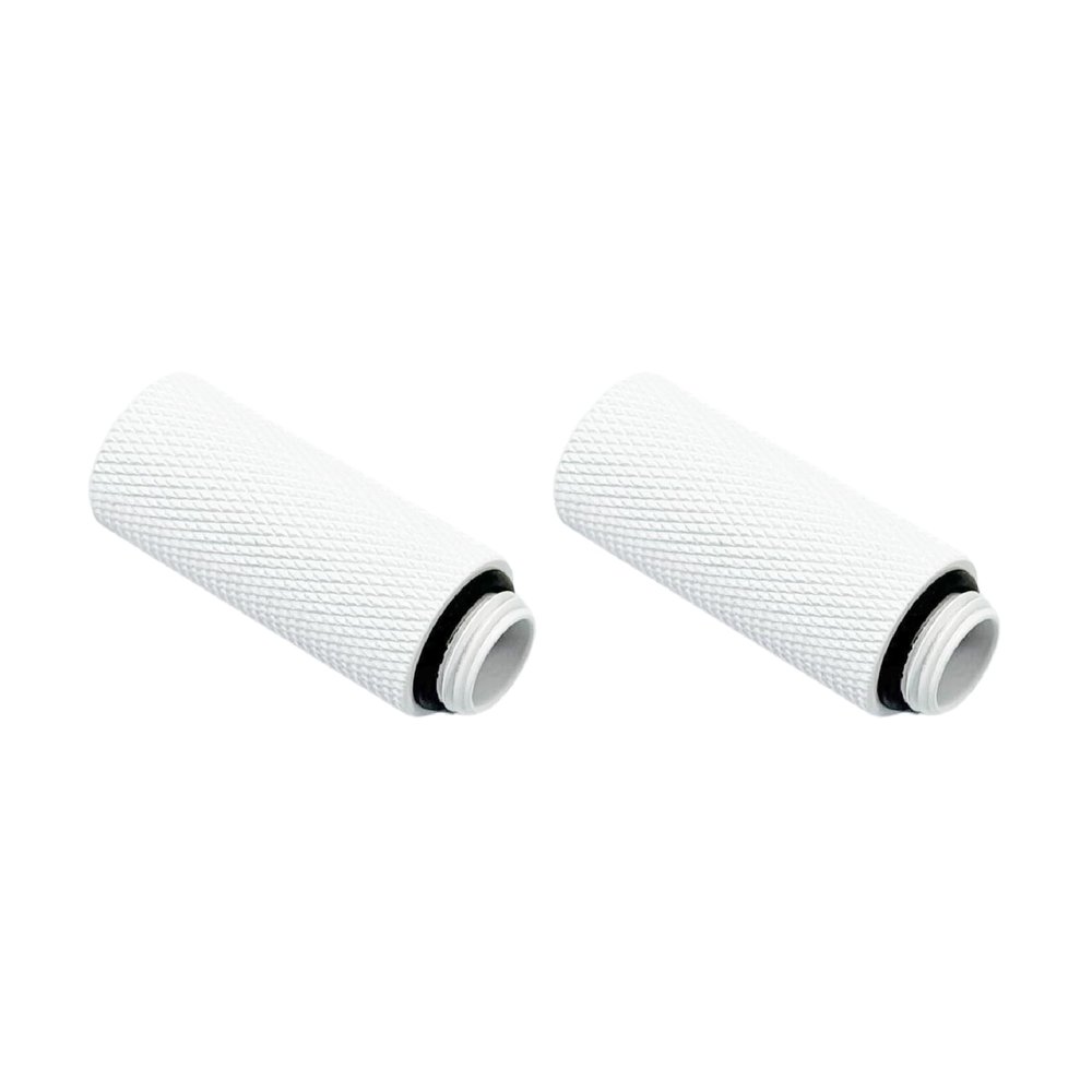 greenDracaena Dracaena.io 2 Pack G1/4" 40mm Height Male to Female Extender Fittings, Brass Compression Fittings with O Rings for PC Liquid Cooling Loop, Water Cooling Tube Connectors, White