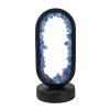 Lumisoul Natural Crystal Raw Stone Oval Ambient Night Light USB Powered Bedside Healing Lamp for Home Decoration (Blue Fluorite (Black Rimmed) view 1