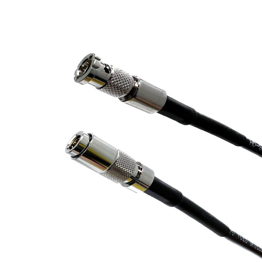12G Rated HDBNC (Micro BNC) to Din 1.0/2.3 Video Coaxial Cable, Black, 1ft