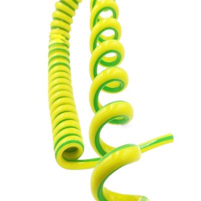 ACFFVBW Coiled Extension Cord, Yellow 1 Core Telescopic Cable 20AWG 18AWG 15AWG 13AWG Stretchable Power Cord(1 Core 15awg Length 1 Meters)