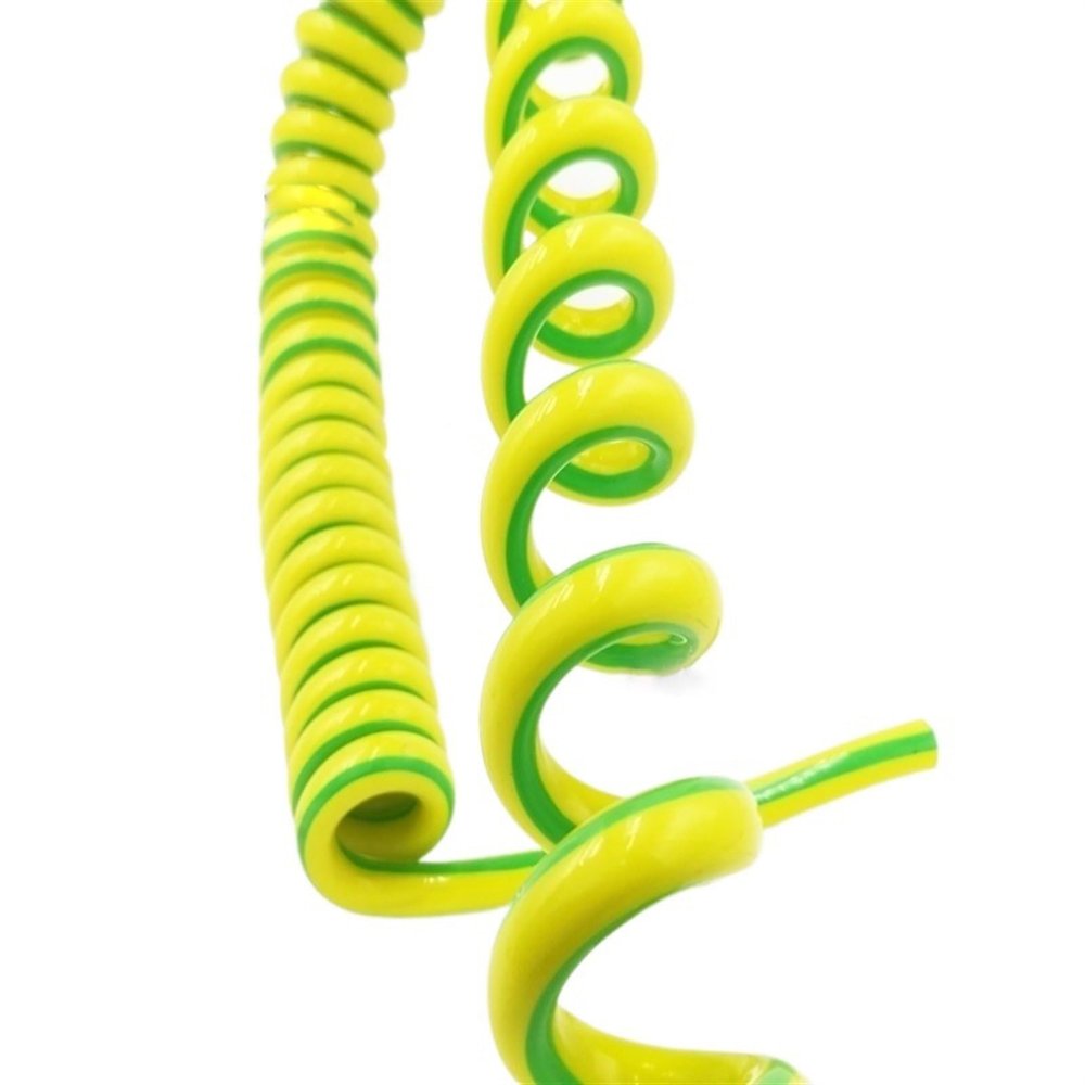 ACFFVBW Coiled Extension Cord, Yellow 1 Core Telescopic Cable 20AWG 18AWG 15AWG 13AWG Stretchable Power Cord(1 Core 15awg Length 1 Meters)