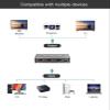HDMI Splitter 1 in 2 Out, 4K@30Hz HDMI Splitter 1x2 Support 3D 1080P Full HD Compatible with PS5/4/3 Xbox Nintendo Roku HDTV Fire Stick Blu-ray Silver (Only Mirrors Screens) view 2