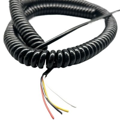 ACFFVBW Coiled Extension Cord, 20AWG Black Spiral Cable Spring Cold, Power(Stretch 1.25 Meters)