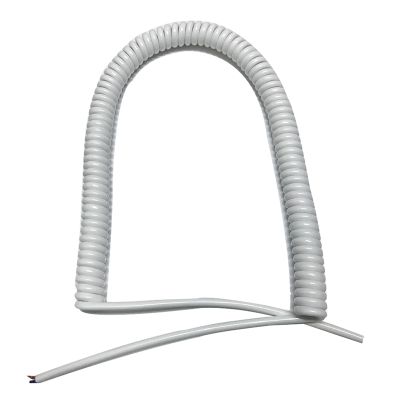 ACFFVBW Coiled Extension Cord, White 2 Core Spiral Power 0.75mm Square Electrical Telescopic Copper Spring Cable(Undraw 3.75 Meter)