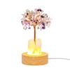 Lumisoul Natural Crystal Money Tree Night Light with Clear Quartz Point DIY Healing Lamp for Bedside and Home Dcor (Rainbow Fluorite Crystal) view 1