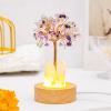 Lumisoul Natural Crystal Money Tree Night Light with Clear Quartz Point DIY Healing Lamp for Bedside and Home Dcor (Rainbow Fluorite Crystal) view 2