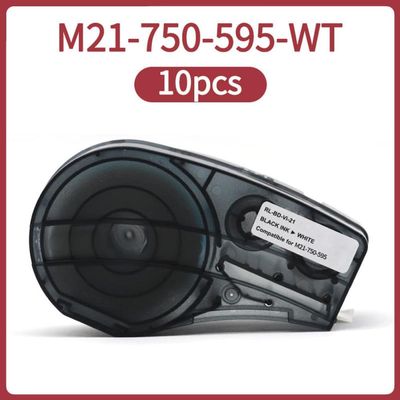 1PK to 10PK M21 750 595 Label Tape Compatible with BMP21-PLUS BMP21-LAB BMP21 Printers M21-750-595-WT Size(M21-750-595 10pcs)