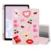 AdorableWhimsy Pink Collage Preppy Case for iPad Air 11 Inch M3 2025/M2 2024/iPad Air 5 2022/Air 4 2020 10.9" Cute Design Aesthetic Girly Trifold Stand Leather Cover Clear Back view 2
