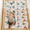 15 Pcs Carpet Stair Treads Merry Christmas Snowman Safety Stair Treads for Wooden Steps Indoor Surface Polyester TPE Backing Stairway Runner Rugs Nonslip Step Mat for Kids Dogs view 3