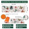 15 Pcs Carpet Stair Treads Merry Christmas Snowman Safety Stair Treads for Wooden Steps Indoor Surface Polyester TPE Backing Stairway Runner Rugs Nonslip Step Mat for Kids Dogs view 4