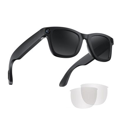 Yihou Smart Glasses Video Recording AI Glasses with 8 Megapixels Wide-Angle Camera Languages Translation Image Recognition Answer Call for Android iOS Black