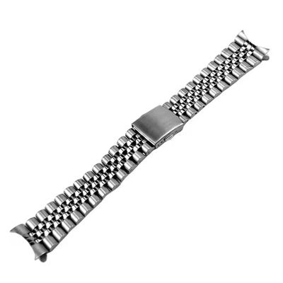 18mm 19mm 20mm 21mm 316L Stainless Steel Silver Curved End Watch Strap Band Bracelet Fit For RLX SKX(21mm)