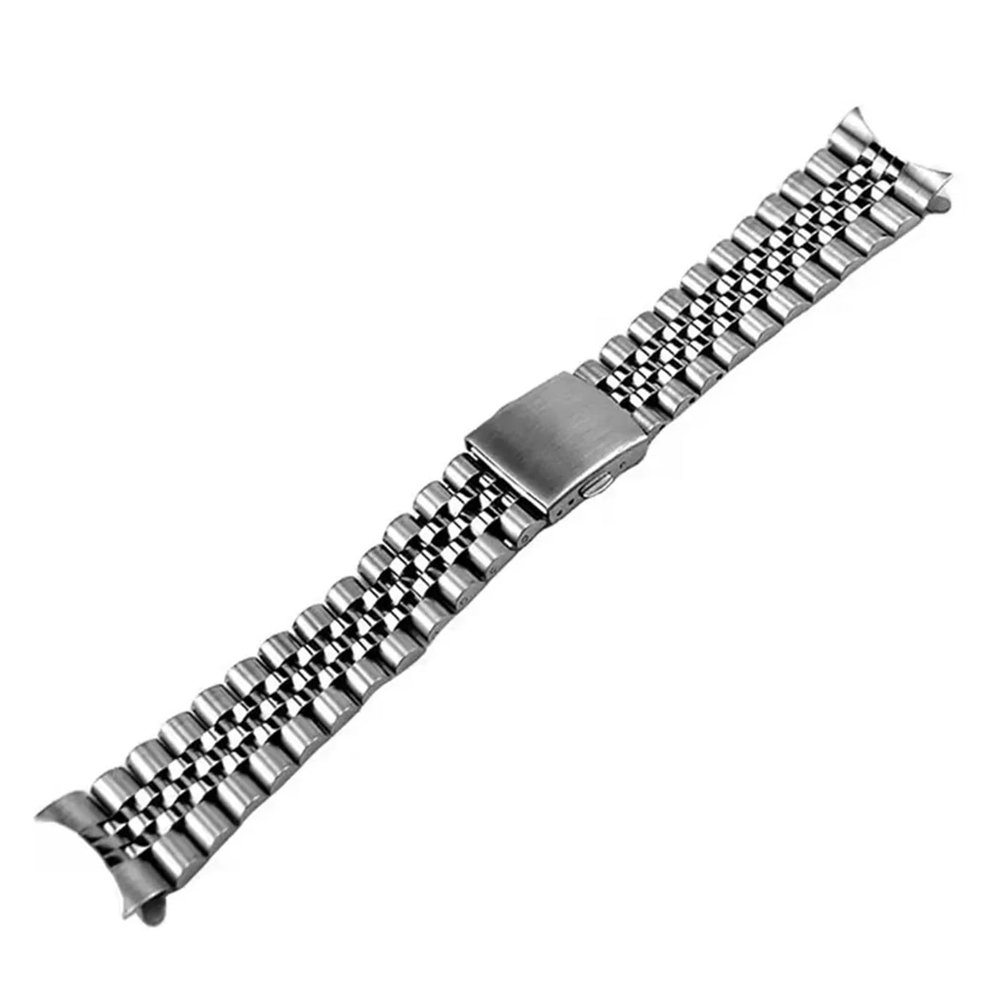 18mm 19mm 20mm 21mm 316L Stainless Steel Silver Curved End Watch Strap Band Bracelet Fit For RLX SKX(21mm)