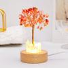 Lumisoul Natural Crystal Money Tree Night Light with Clear Quartz Point DIY Healing Lamp for Bedside and Home Dcor (Red Agate) view 2